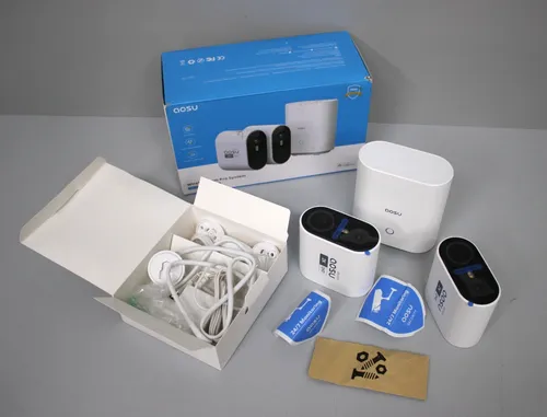 Aosu C6P WLAN IP Überwachungskamera-Set 2048 x 1536 Pixel - Überwachungskameras: Drahtloses 2K-Außenkamera-Set mit sicherem Fernzugriff und 32 GB Hub für bis zu 4 Monate Loop-Aufzeichnung.