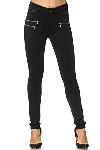 Elara Damen Stretch Hose Skinny Fit Jegging - Damen-Hosen: Bequeme und figurbetonte Skinny Fit Jeggings aus hochwertigem Stretchmaterial für optimalen Tragekomfort.