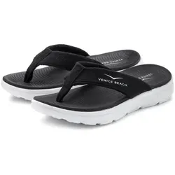 Badezehentrenner VENICE BEACH - Ultraleichte Damen Sandalen in Schwarz - Pantoletten mit wasserabweisender Sohle, ideal für Strand und Pool. VEGAN und sportiver Look, perfekt für den Sommer!