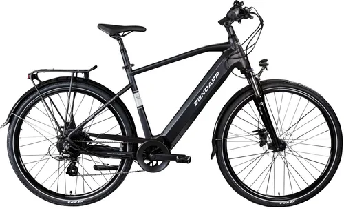 Zündapp Z810 E-Trekkingbike - Herren E-Trekkingrad in Schwarz-Weiß, 28 Zoll, ideal für entspannte Touren und Ausflüge
