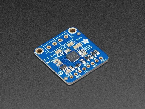 Adafruit PT1000 RTD Temperatur-Sensor-Verstärker MAX31865 - Hochpräziser Temperatur-Sensor-Verstärker für RTDs, einfach zu integrieren mit Mikrocontrollern, inklusive Breakout-Board und Klemmenblöcken.