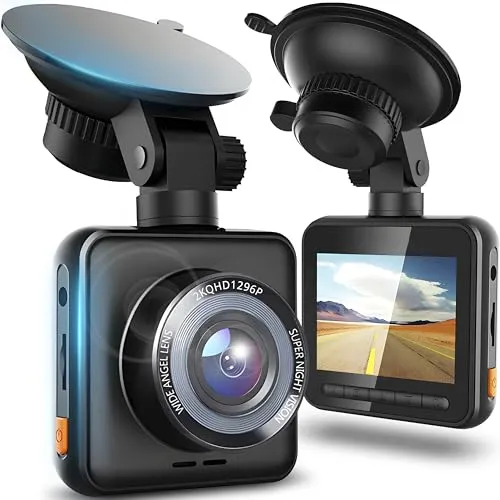 Retoo Dashcam Auto 2K - 170° Sichtwinkel mit Nachtsicht und G-Sensor - Dashcam mit 170° Sichtwinkel für optimale Verkehrsdokumentation, Nachtsicht für klare Bilder bei Dunkelheit und G-Sensor für zuverlässige Aufzeichnung von Bewegungen.
