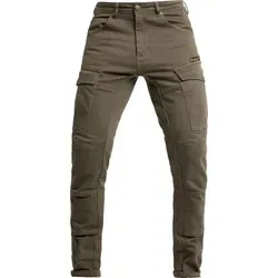 John Doe Defender Mono XTM Motorrad Jeanshose W31 L34 - Olive - Motorradhose für Herren in Größe W31 L34, bietet optimalen Schutz und Komfort für Sommerfahrten.