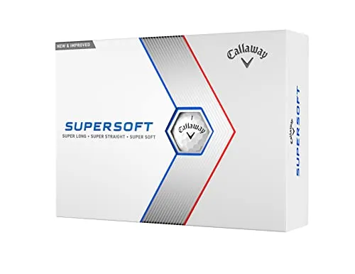 Callaway Golf Unisex Supersoft 23 - 12 Pack Performance Golf Bälle - Golfbälle mit Hochgeschwindigkeitskern und neuem Hybrid-Cover für maximale Distanz und Kontrolle, ideal für Spieler aller Levels.