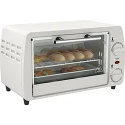 HOMCOM Mini Backofen 10 Liter 750W - Minibackofen für kleine Küchen mit 10L Kapazität, einstellbarer Temperatur bis 230°C und 60 Minuten Timer – ideal für Pizza und Brot.