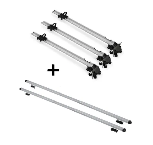VDP Fahrradhalter – 3x Fahrradträger Bike Pro & Dachträger RAPID für Skoda Roomster (06-15) - Fahrradträger und Dachträger-Set, leichtes Aluminium, ideal für alle Fahrradtypen und sicher mit Zentralverriegelung. Perfekt für Skoda Roomster (5-Türer)!