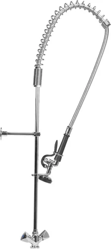 Gastro Küchenarmatur, stehend 122,5cm - Hochwertige Standbatterie für die Gastronomie mit praktischer Handbrause, ideal für effiziente Küchenarbeit und langlebige Materialien.