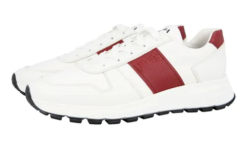 PRADA Leder Prax01 Sneaker - Modell 4E3463 - Weiss Rot - NEU -  9 43
