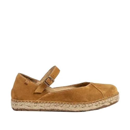 El Naturalista Damen Flats Campos - Maritime Espadrilles in Toffee - Espadrilles für Damen, aus hochwertigem Glattleder mit flacher Gummi-Laufsohle, ideal für den Sommer und perfekt für maritim inspirierte Outfits.