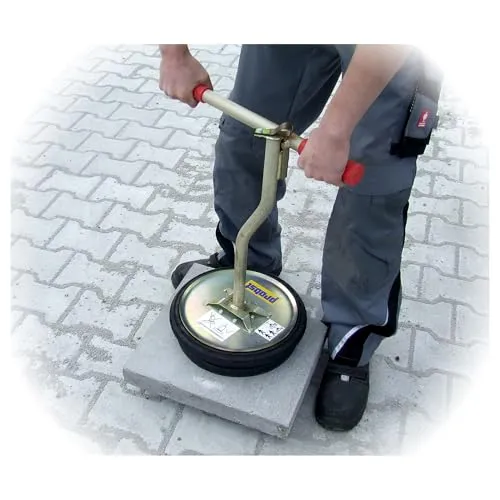 Probst Vakuum-Handy VH-1/25 - Steinplatten-Saugheber - Saugnapf für Materialtransport mit 25 kg Tragfähigkeit und Ø 280 mm, ideal für exakte Verlegearbeiten von saugdichten Steinplatten.