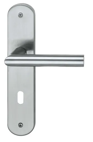 Renovierungsgarnitur Conte BB Edelstahl - Edelstahl Türgarnitur für Zimmertüren, puristisches Design mit Rückholfeder für dauerhaften waagerechten Sitz. Ideal für Türstärken von 38 bis 42mm.