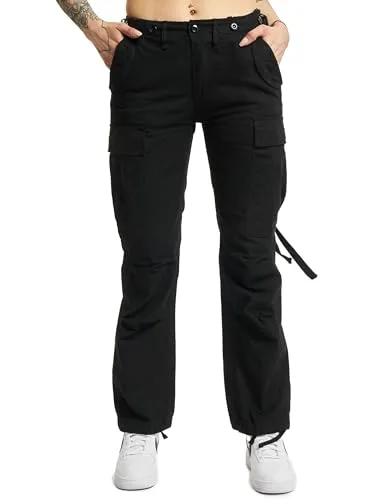 Brandit Women M65 Pants - Vintage Cargo Style in Schwarz, Größe 36 - Damen-Hosen mit normaler Bundhöhe und regulierbarer Bundweite, aus 100% Baumwolle für hohen Wohlfühlfaktor.