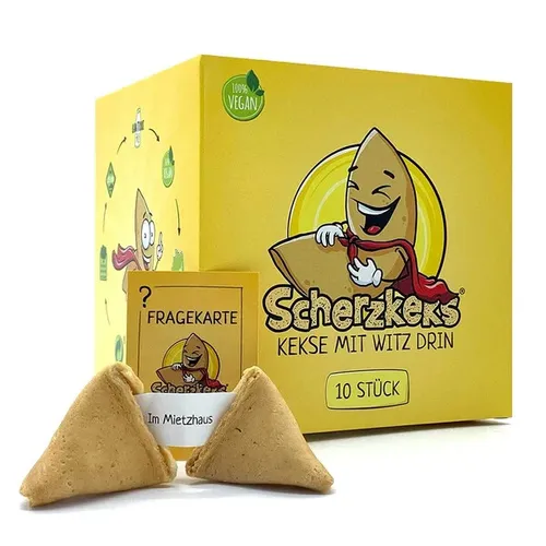 Scherzkeks® - eine Packung Heiterkeit | 10er Box Scherzkekse | Witz-Keks Vegan