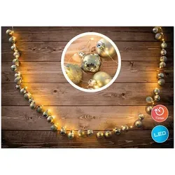 Näve LED-Outdoor-Weihnachtslichterkette 250cm in Gold - Weihnachtsbeleuchtung mit Timerfunktion und wetterfestem Design, ideal für stimmungsvolle Akzente innen und außen.