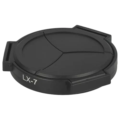 vhbw Automatik Objektivdeckel kompatibel mit Panasonic Lumix DMC-LX7 Kamera - Kunststoff, schwarz