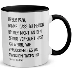 22Feels Tasse Papa Geschenk Vatertag von Tochter Vater Geburtstag Kaffeetasse Mann, Keramik, Made in Germany, Spülmaschinenfest, Zweifarbig weiß|schwarz