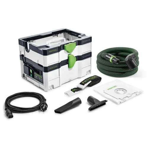 Festool Handstaubsauger Absaugmobil Cleantec CTL SYS, 1000 Watt - Nass-/Trockensauger der Staubklasse L, ideal für Baustellen und Auto. Mit einstellbarer Gerätesteckdose und praktischem Tragegurt für einfachen Transport.