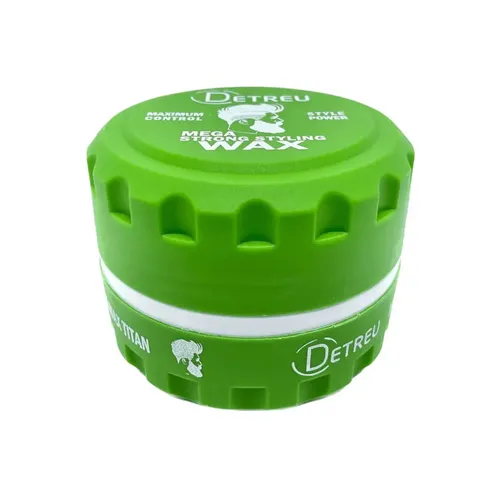 Detreu Mega Strong Styling Haarwachs Titan - 140 ml (grün) - Haarstyling-Produkte mit extrem starkem Halt für kreatives Styling und langanhaltende Frisuren.