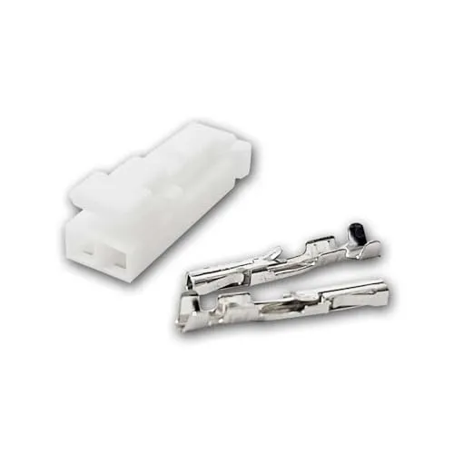 world-trading-net 10er Pack Mini AMP-Stecker 2-polig, mit Crimpkontakten aus verzinnten Kupfer, weißes Kunststoffgehäuse, Gehäuse mit Arretierung für Zusammenhalt