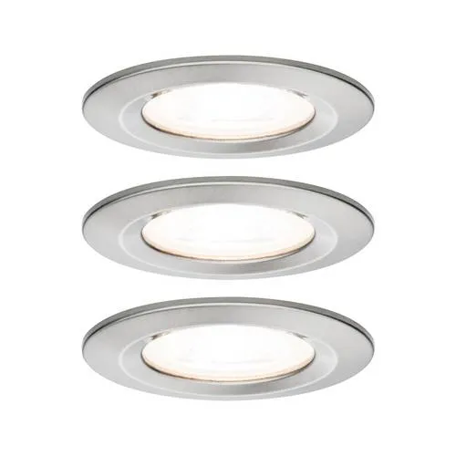 Paulmann LED Einbauleuchte 3-Step-Dim Nova Basisset - Runde Einbauleuchte in Eisen gebürstet, dimmbar mit 3-Step-Dim-Funktion, ideal für stimmungsvolles Licht und hohe Energieeffizienz.