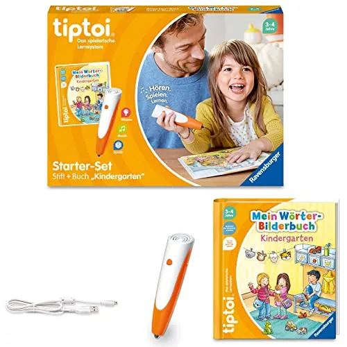 Ravensburger tiptoi Starter-Set 00113 - Interaktiver Stift mit Wörter-Bilderbuch, fördert spielerisches Lernen für Kinder ab 3 Jahren