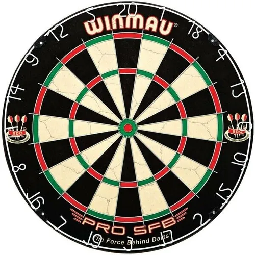 Winmau Dartscheibe PRO SFB - Profi Sisal Steeldartboard - Zielscheibe aus hochwertigen Sisalborsten, ideal für Turniere und anspruchsvolle Spieler, inklusive Dartboardaufhängung für einfache Montage.