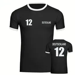 multifanshop T-Shirt Kontrast Deutschland - Trikot 12 - Männer schwarz M
