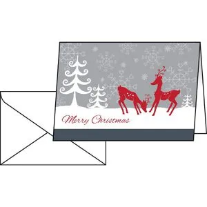 Sigel Weihnachtskarte DS256, Red Deer, 105 x 148mm (A6), Klappkarte mit Umschlag, 25Stück