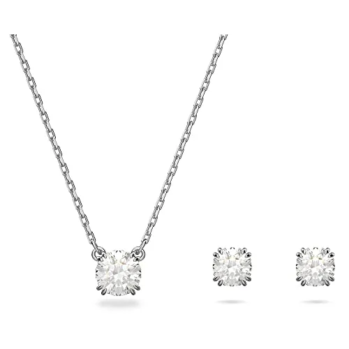 Swarovski Constella Set - Rundschliff, Weiß, Rhodium beschichtet - Schmuckset für Damen, Teil der Constella Familie, elegant und trendig für die FW2022 Kollektion.