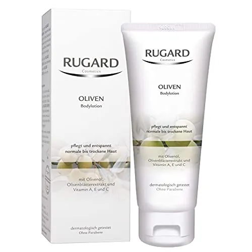 RUGARD Oliven Bodylotion: Körperlotion für langanhaltende Feuchtigkeit, mit Olivenöl & Olivenblätterextrakt, 200ml