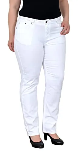 ESRA Damen Jeans - Hochwertige Weiße Hose - Entdecken Sie die ESRA Damen Jeans in Weiß: Hochwertige High Waist Straight Fit Hose mit perfektem Sitz und Stretch-Anteil. Ideal für den Alltag, erhältlich bis Übergröße, für höchsten Tragekomfort.