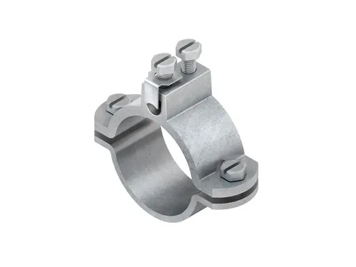 Kleinhuis Erdungs-Rohrschelle 36/2D - Steckdosen- & Schalterteile, feuerverzinkte Temperguss-Rohrschelle für sicheren Erdungsanschluss, geeignet für 60 mm Rohrdurchmesser und 25 mm² Kabelquerschnitt.