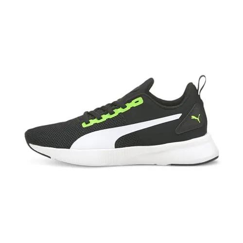 PUMA Flyer Runner V PS Sneaker - Leichte Kinderschuhe in Green Flash White Black, 30 EU - Sneaker für Jungen mit atmungsaktivem Mesh-Obermaterial für optimale Belüftung und SOFTFOAM+ Innensohle für besten Komfort, ideal für aktive Kinder.