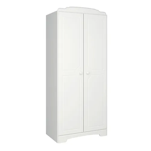 ebuy24 Kleiderschrank Nilon 2 Türen weiß - Kleiderschrank aus massivem Kiefernholz, bietet mit 81 cm Breite und 192 cm Höhe viel Stauraum für Ihre Kleidung, ideal für jedes Schlafzimmer.