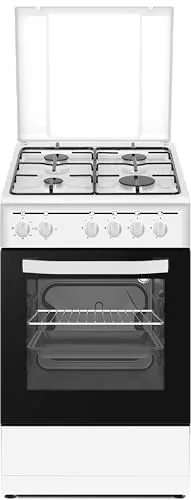 PKM GH4-50EOAQ EEK: A Stand Elektroherd mit Gaskochfeld - Standgasherd mit 48L Elektrobackofen, energieeffizient und vielseitig dank Ober- und Unterhitze, ideal für kreative Kochabenteuer.