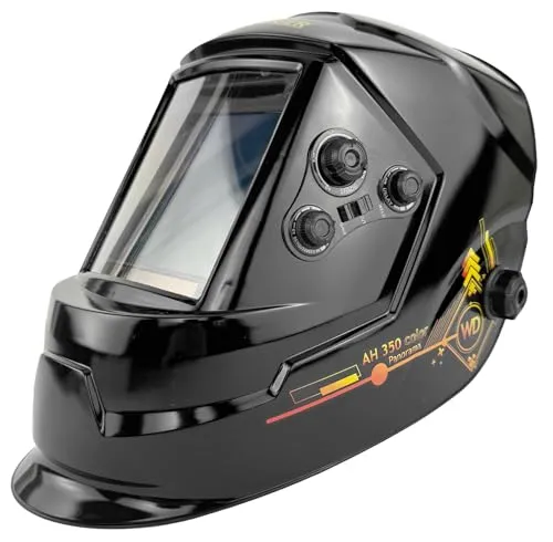 WELDINGER AH 350 - Automatik-Schweißhelm mit Panoramasicht, solarbetrieben, ideal für präzises Schweißen und besten Tragekomfort