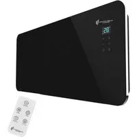 Sannover Sorimo Elektrischer Glasheizkörper 1500 W Schwarz - Eleganter elektrischer Heizkörper mit Touch-LED-Panel und Timer. Ideal für Räume bis 20 m². Einfache Installation und kabellose Fernbedienung sorgen für hohen Komfort.