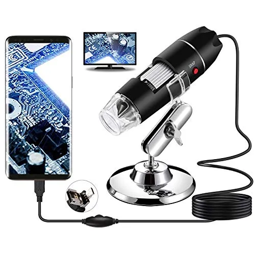 Bysameyee USB Digital Mikroskop 40X-1000X - Mikroskop mit 1000X Vergrößerung und 8 LED-Beleuchtung, ideal für Sammlungen, Bildungszwecke und Inspektionen. Einfach zu bedienen mit kostenloser Software und kompatibel mit Windows, Mac und Android.