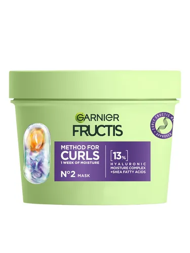 Fructis Method for Curls - Maske für lockiges Haar 370 ml - Lockenwickler, nährt und definiert Locken für einen geschmeidigen Look.