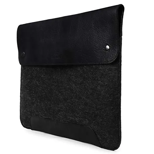 MegaGear MacBook-Tasche aus echtem Leder und Fleece, Laptop-Hülle für MacBook Pro und MacBook Air Hülle – 16 Zoll – 15 Zoll – 15,5 Zoll (M2, M2 Pro, M2 Max, M1) Modelle 2020, 2021, 2022 und 2023