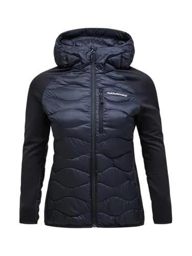 Peak Performance Damen Helium Down Hybrid Hoodie Jacke, black, S - Funktionsjacken, leicht und warm durch hochwertige Daunenfüllung, ideal für Outdoor-Aktivitäten und wechselhaftes Wetter.