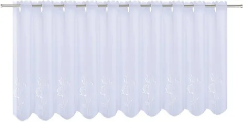 Gerster Scheibengardine Sabine (1 St), Durchzuglöcher, transparent, HxB: 50x150, mit gestickten Blumendesign