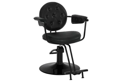Barberpub Friseurstuhl 3159 (Schwarz) - Eleganter Friseursalon Stuhl - Stühle für Friseursalons, robustes Design mit verstellbarer Rückenlehne, ideal für maximalen Komfort und Entspannung Ihrer Kunden.