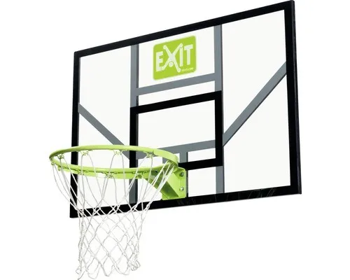 EXIT Galaxy Basketballbrett mit Ring und Netz - grün/schwarz - Spielzeuge: Stabiles Polycarbonat-Basketballbrett mit metallenen Rahmen, kompatibel mit allen Galaxy Systemen – ideal für spannende Spiele und Training deiner Fähigkeiten!