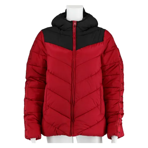 Champion Steppjacke - Leichte wattierte Kapuzenjacke für Damen in Dunkelrot, Größe S - Moderne Kapuzenjacke in Kontrastoptik mit praktischen Reißverschlusstaschen. Perfekt für den Alltag und die neue Saison – leicht, stylisch und bequem.