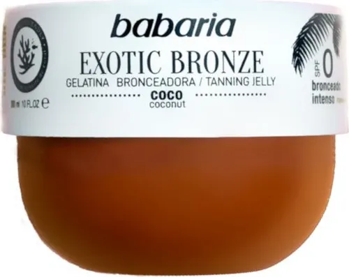 Babaria Exotic Bronze Coconut Tanning Jelly - Wasserfestes Bräunungs-Gel mit Aloe Vera für eine schnelle, natürliche Bräune. Ideal für den Außenbereich und duftend. Perfekt für den gesamten Körper, 300 ml.