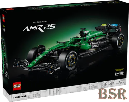 LEGO® Technic 42240 - Aston Martin Aramco AMR25 F1® Auto - Vollständiges Set mit 1547 Teilen für Technikliebhaber, ideal für kreative Bauprojekte. Verpackt in einer ansprechenden Schachtel, perfekt für Sammler und Fans.