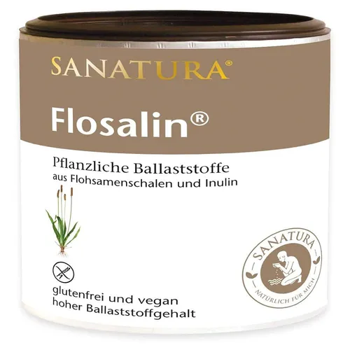Sanatura Flosalin Ballaststoffe - Appetitkontrolle mit pflanzlichen Ballaststoffen aus Flohsamenschalen und Inulin, unterstützt die Darmgesundheit und fördert ein gesundes Sättigungsgefühl.