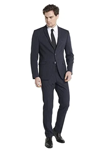 Steffen Klein Classy Gentleman Herren Anzug Slim Fit Nadelstreifen - Eleganter 2-teiliger Nadelstreifenanzug von Steffen Klein. Der Slim Fit Schnitt bietet eine stilvolle Silhouette. Hochwertiger Viskose-Polyester-Mix mit Elasthan sorgt für optimalen Tragekomfort. Ideal für besondere Anlässe.