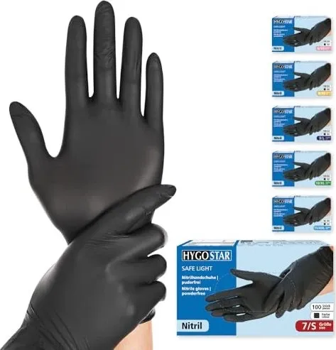 Hygostar Safe Light Nitrilhandschuhe - 100 Stück - Virendichte Einweghandschuhe für die Gastronomie, latexfrei und puderfrei. Hohe Griffigkeit, elastisch und ölbeständig – ideal für den professionellen Einsatz in der Lebensmittelindustrie.